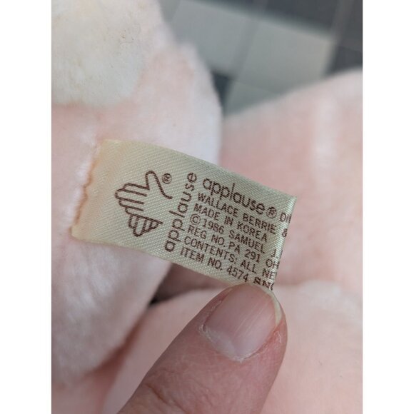 Precious Moments Pink Snowball Rabbit Plush Bunny 10 Inch Applause 1986 Stuffed - Picture 9 of 14